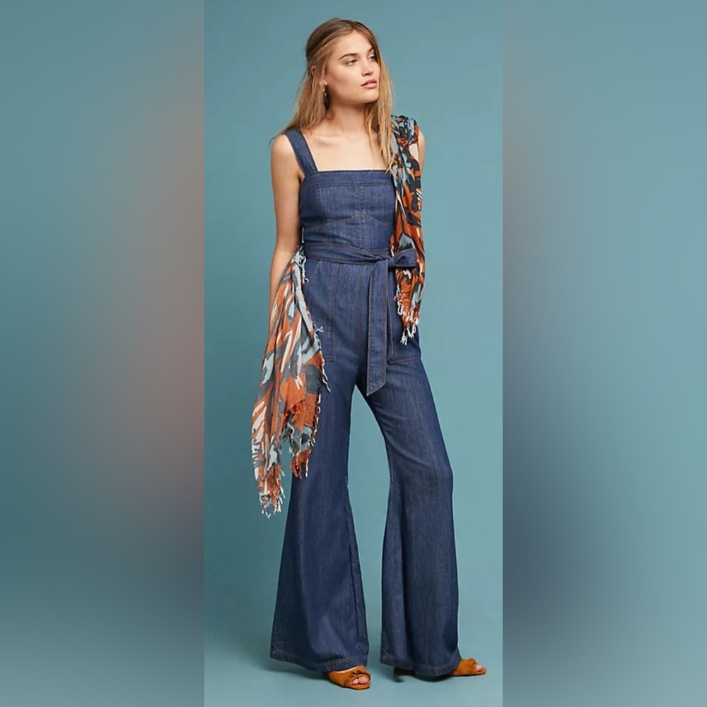 Anthropologie Pilcro Denim Flared Jumpsuit